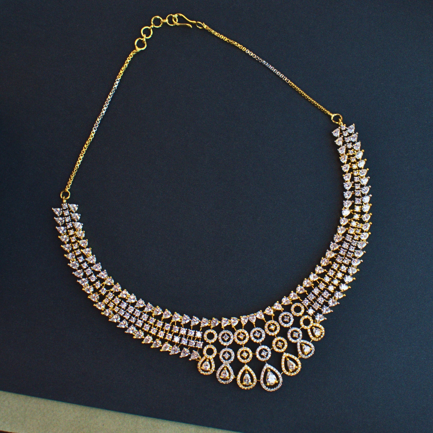 Udbhava Dual Tone CZ Necklace Set with Earrings