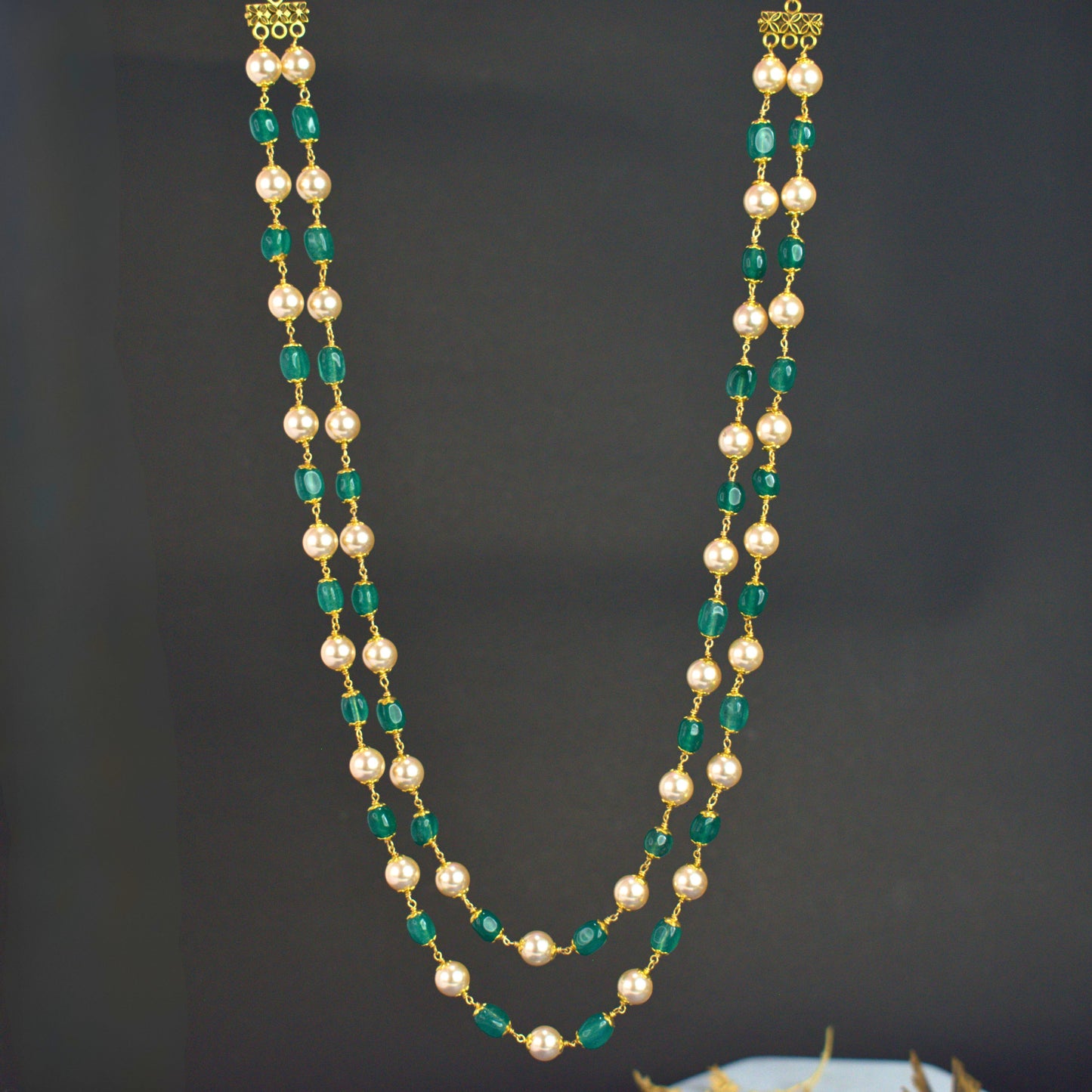 Two Layer Kattu Theega Handcrafted Beaded Necklace
