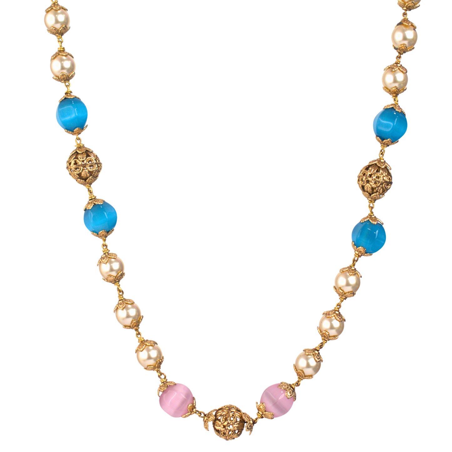 Udbhava Handcrafted Kattu Theega Necklace with Multicolor Monalisa Beads & Imitation Pearls