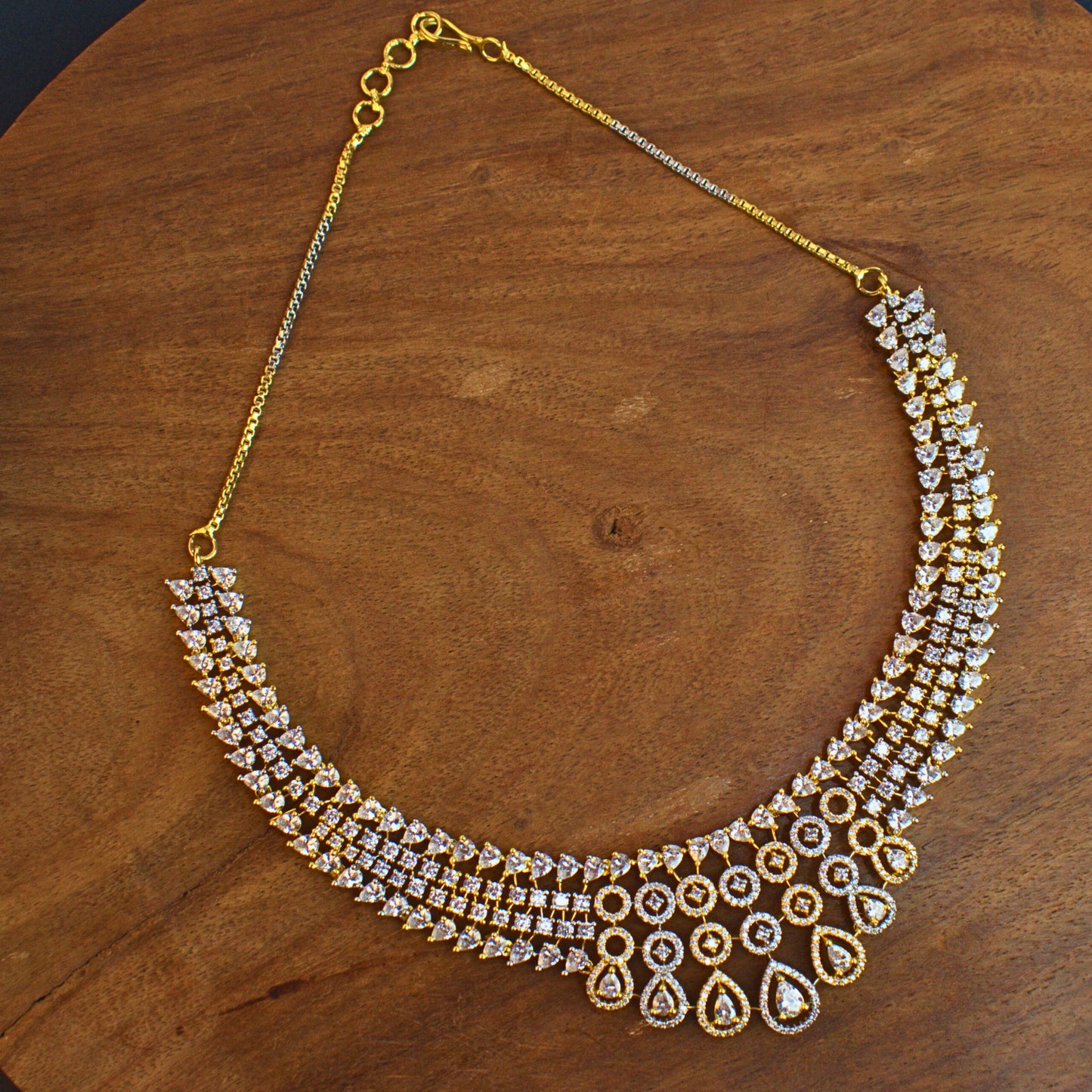 Udbhava Dual Tone CZ Necklace Set with Earrings