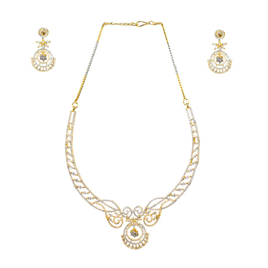 Udbhava Elegant CZ Necklace Set with Earrings