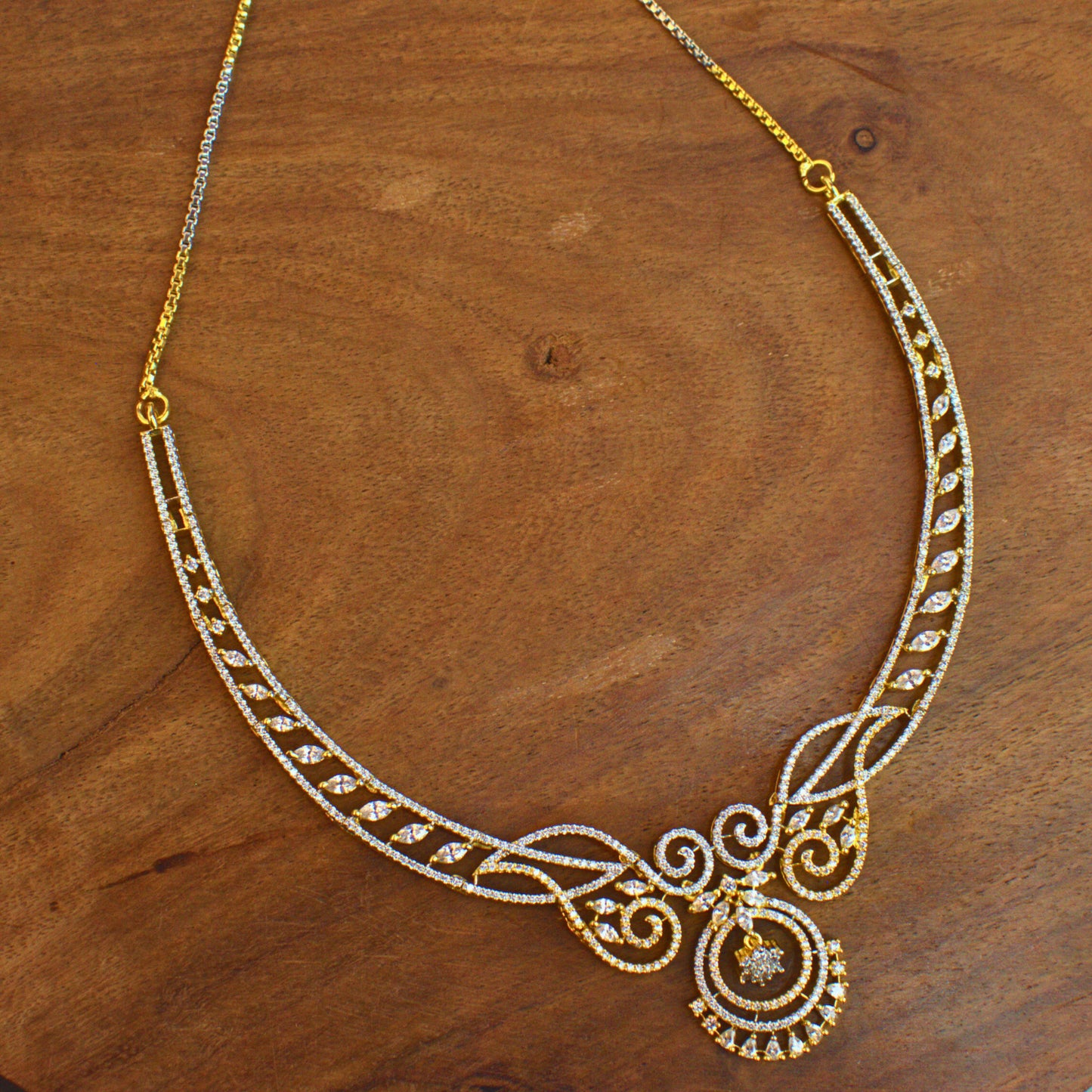 Udbhava Elegant CZ Necklace Set with Earrings