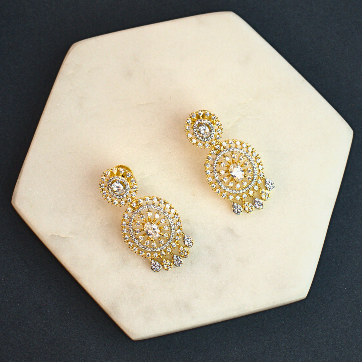 Udbhava Premium Dual Tone CZ Necklace Set with Earrings