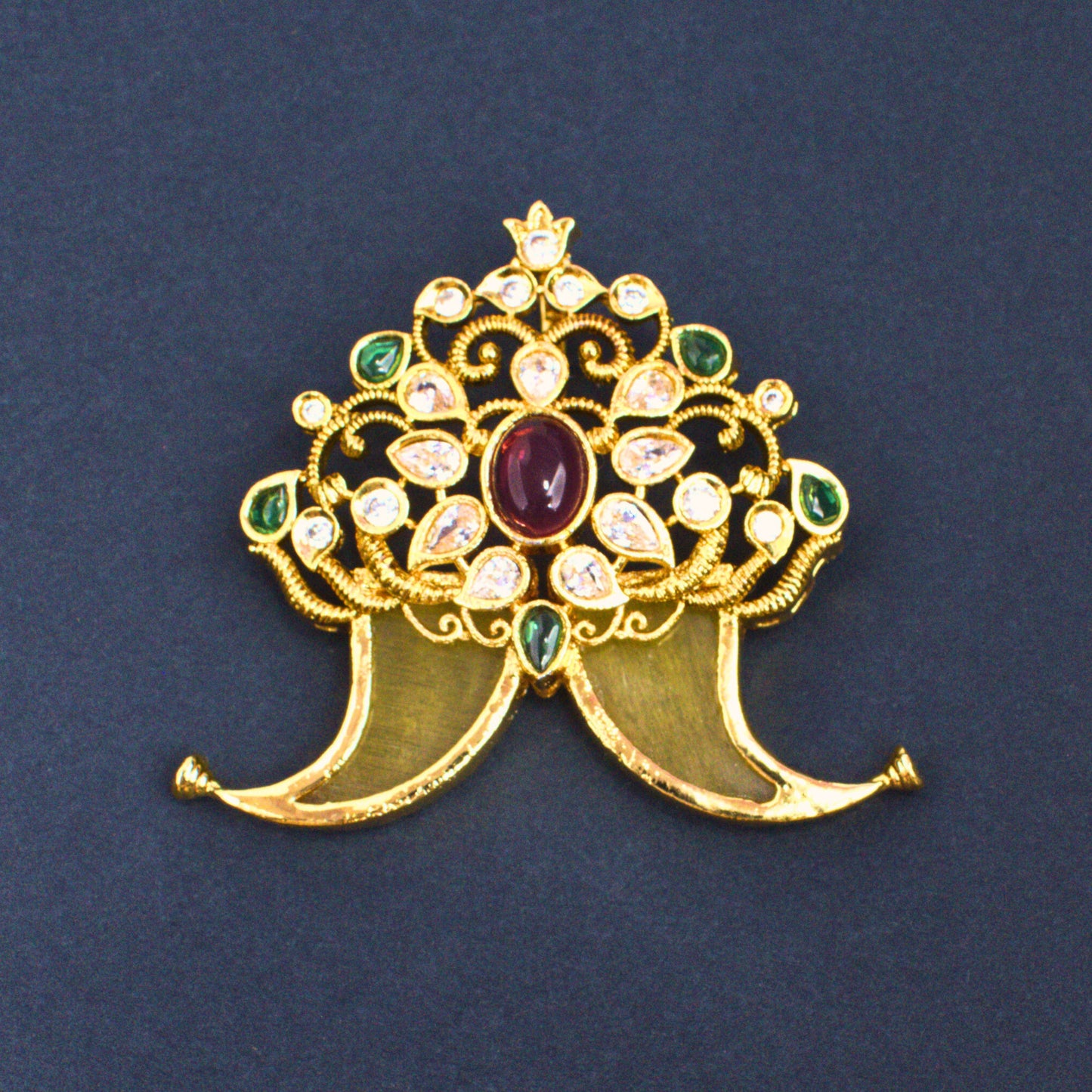 Udbhava Nakshi Temple Design CZ Pendant – Antique Gold Plated