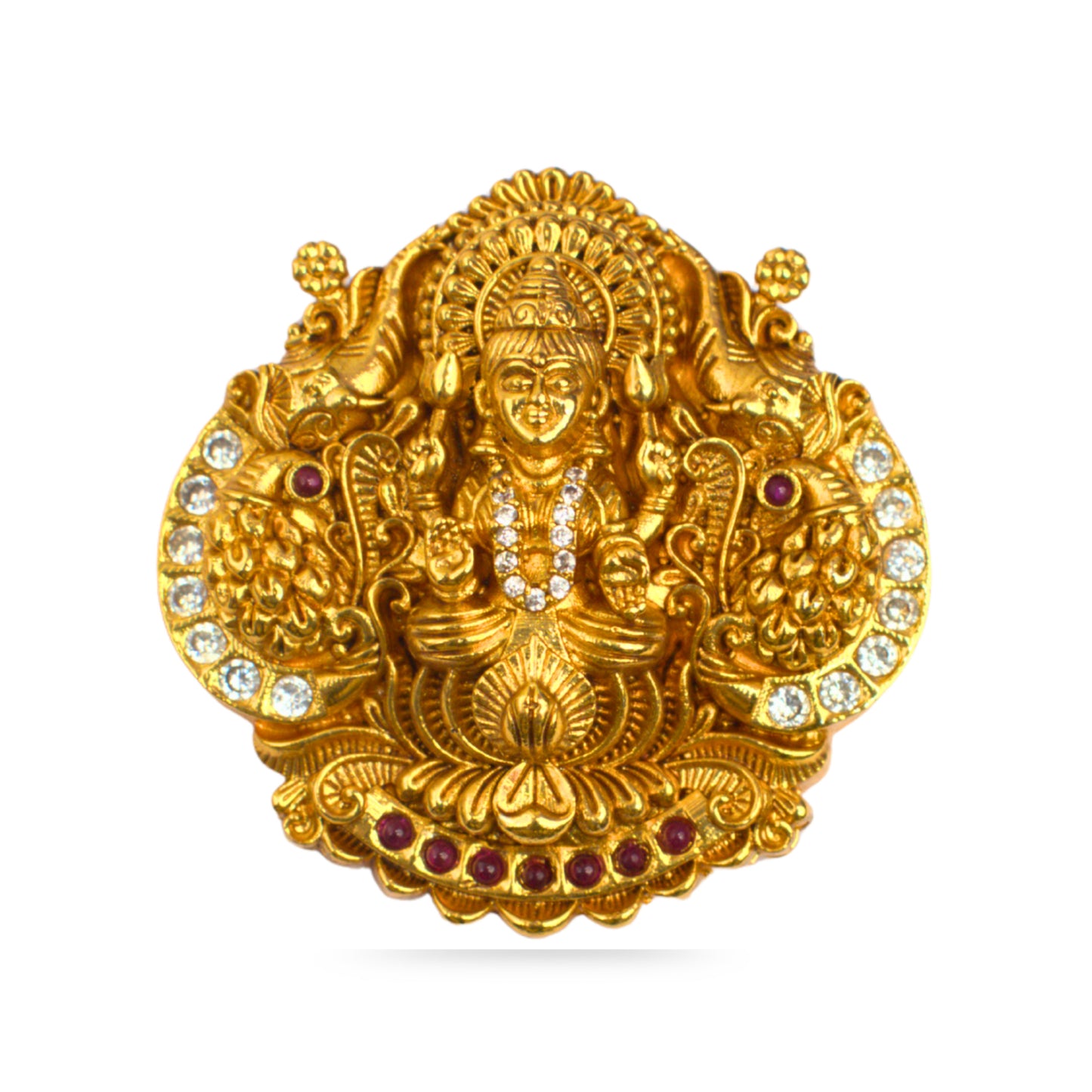 Nakshi Lakshmi Temple Pendant with CZ Stone Work