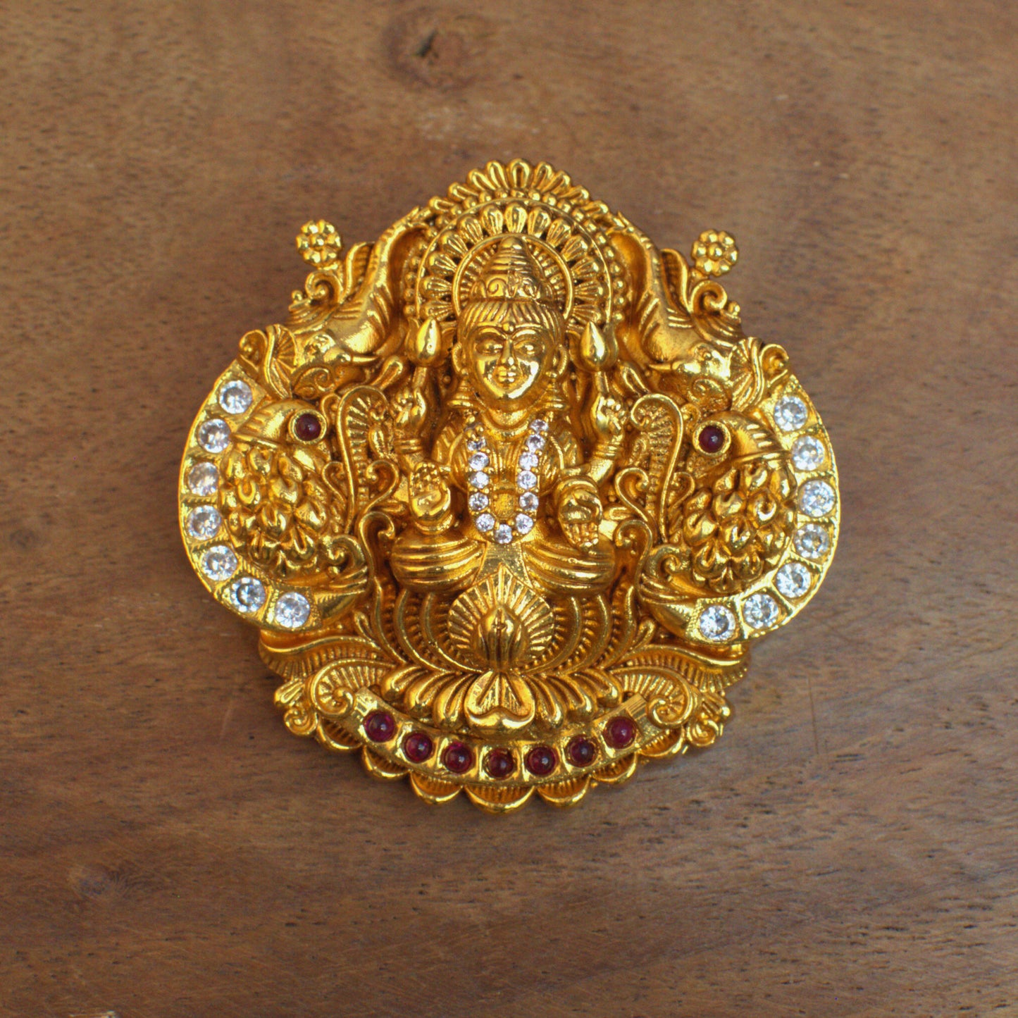 Nakshi Lakshmi Temple Pendant with CZ Stone Work