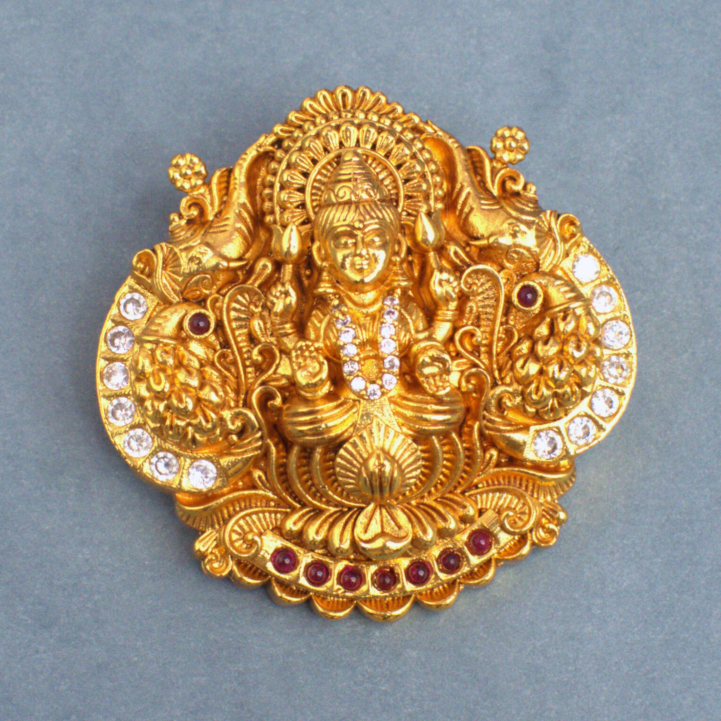 Nakshi Lakshmi Temple Pendant with CZ Stone Work