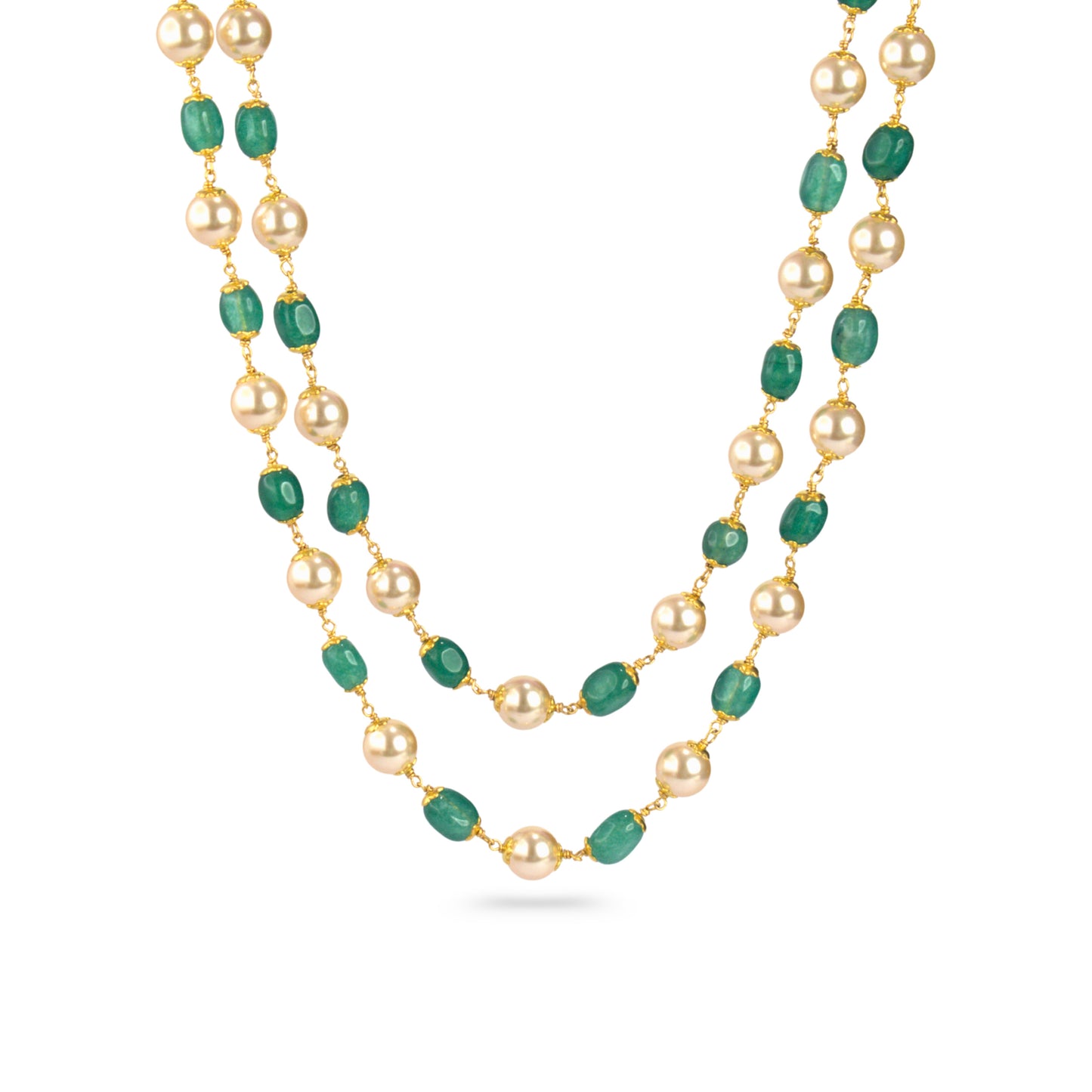 Two Layer Kattu Theega Handcrafted Beaded Necklace