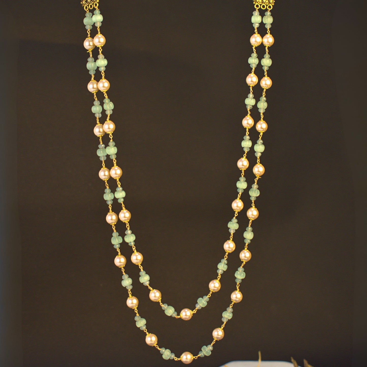 Two Layer Kattu Theega Handcrafted Beaded Necklace