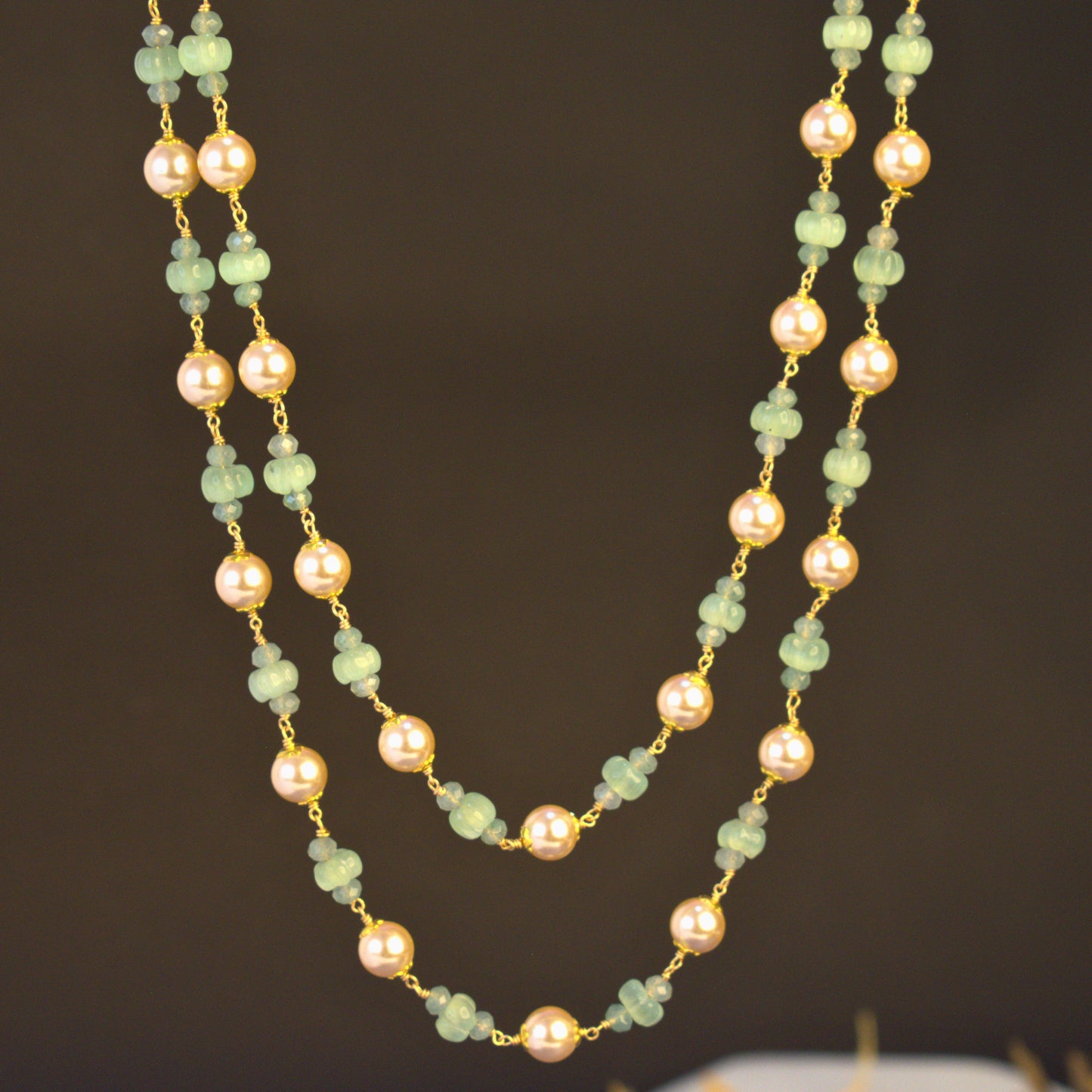 Two Layer Kattu Theega Handcrafted Beaded Necklace